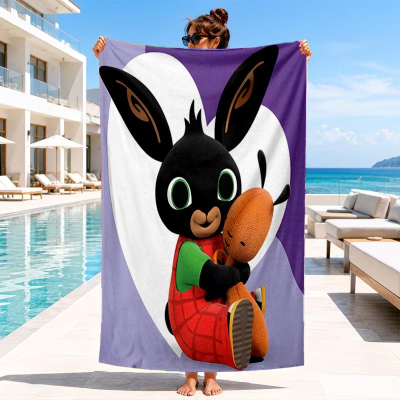 Bunny's Cozy Hug Beach Towel, Microfiber Beach Towel, Perfect For Pool, Beach, Travel, Home Decor Beach Party Fan Gifts