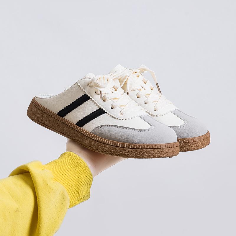 Глобальные немецкие тренировочные кроссовки летняя обувь 22 новая сумка голова половина тапочек ретро без каблука половина тапочек ленивые кеды 35