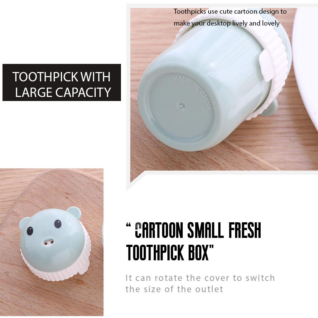 Cartoon Plastic Toothpick Holder Dispenser Home Portable Toothpick Case Box Kitchen Table Decor Randome Color