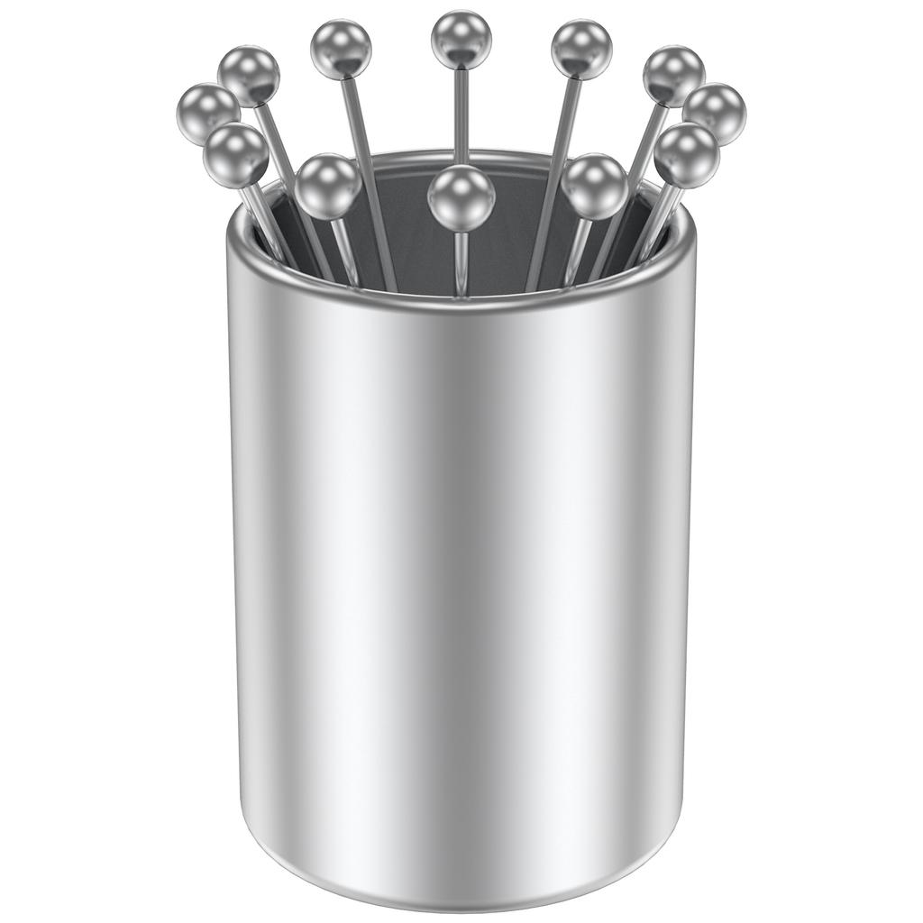 20/12pcs Cocktail Picks Stainless Steel Skewers Bar Tool Drink Stirring Sticks Reusable Cocktail Stick for Appetizer Fruit Picks
