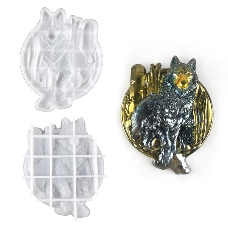 Wolf Relief Wall Decor Mold Jewelry Casting Mold Silicone Charm Mold Diy Crafts Mold Pendant Craft Supplies for Women