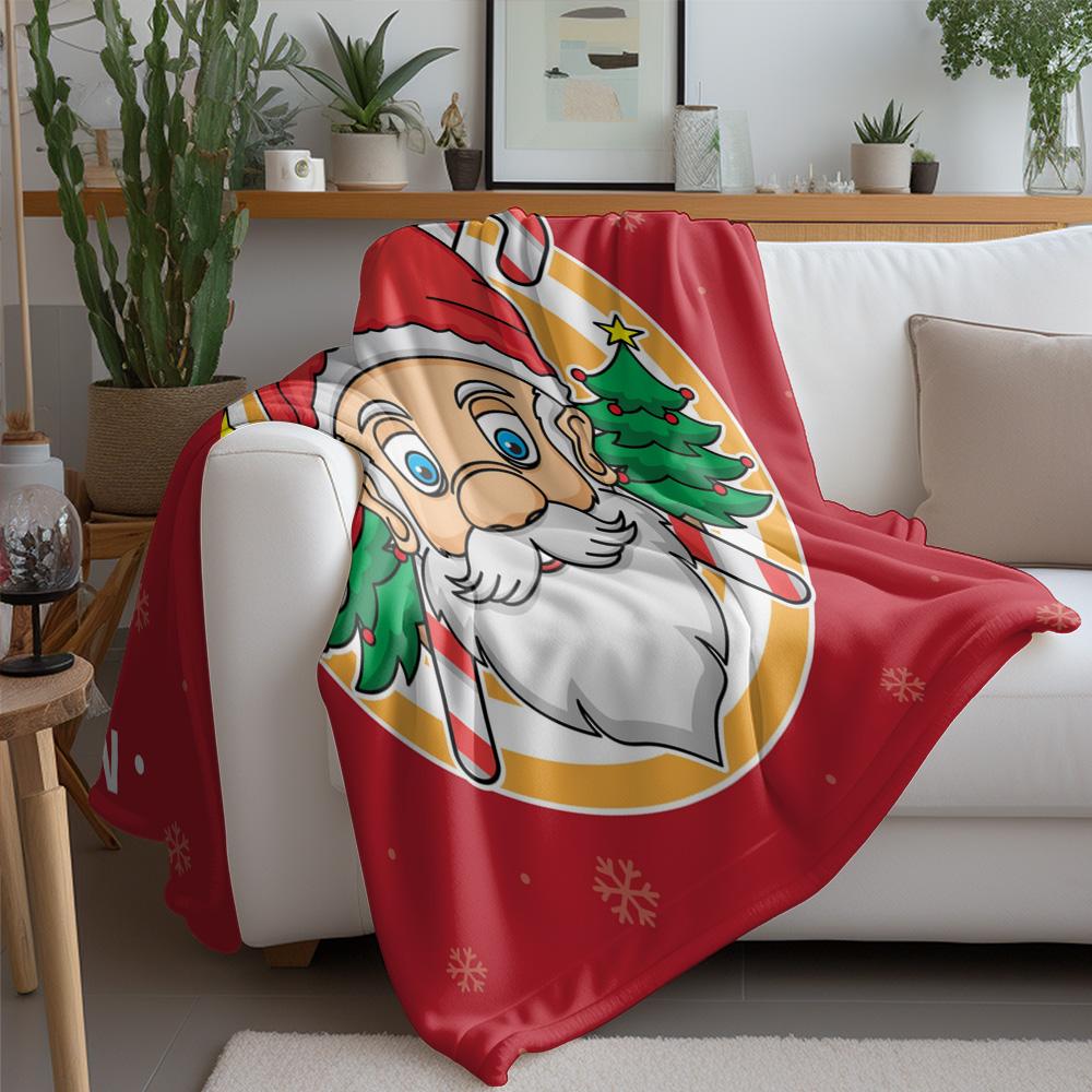 Santa Claus Throw Blanket Christmas Holiday Cozy Warm Decorative Gift Festive Home Decor Holiday Gift Idea Cozy Blanket Gift