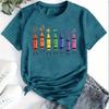 Mode Frauen süße Cartoon Crayon Print T Shirt lustige lässig O-Ausschnitt kurze Ärmel T-shirt Sommer weibliche T-Shirt
