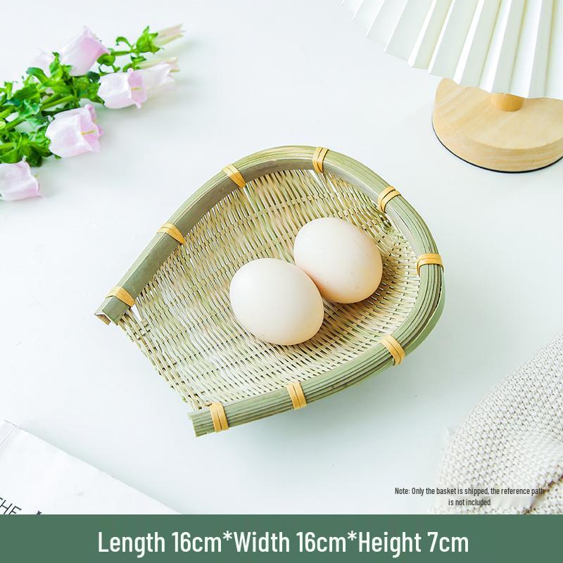 Bamboo Woven Kitchen Basket Set: Winnowing Basket, Fruit Basket, Snack Plate, Steamed Bun Mold, Sieve, Vegetable Washing Basket.