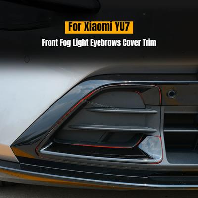 For Xiaomi YU7 Front Fog Light Eyebrows Cover Trim Decor Car Lower Bumper Grille Fog Lamp Frame Protector Decoration Accessories