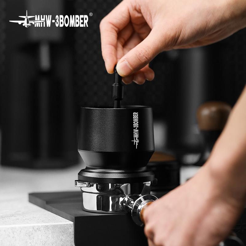 MHW-3BOMBER Espresso Dosing Cup with Stirrer Aluminum Alloy Coffee Dosing Funnel Fit 58MM Portafilter Home Coffee Accessories