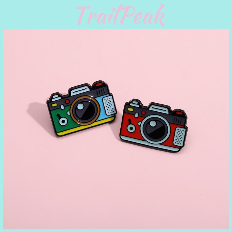 Creative Geometric Camera Style Enamel Brooch For Customizable Fashion Statement