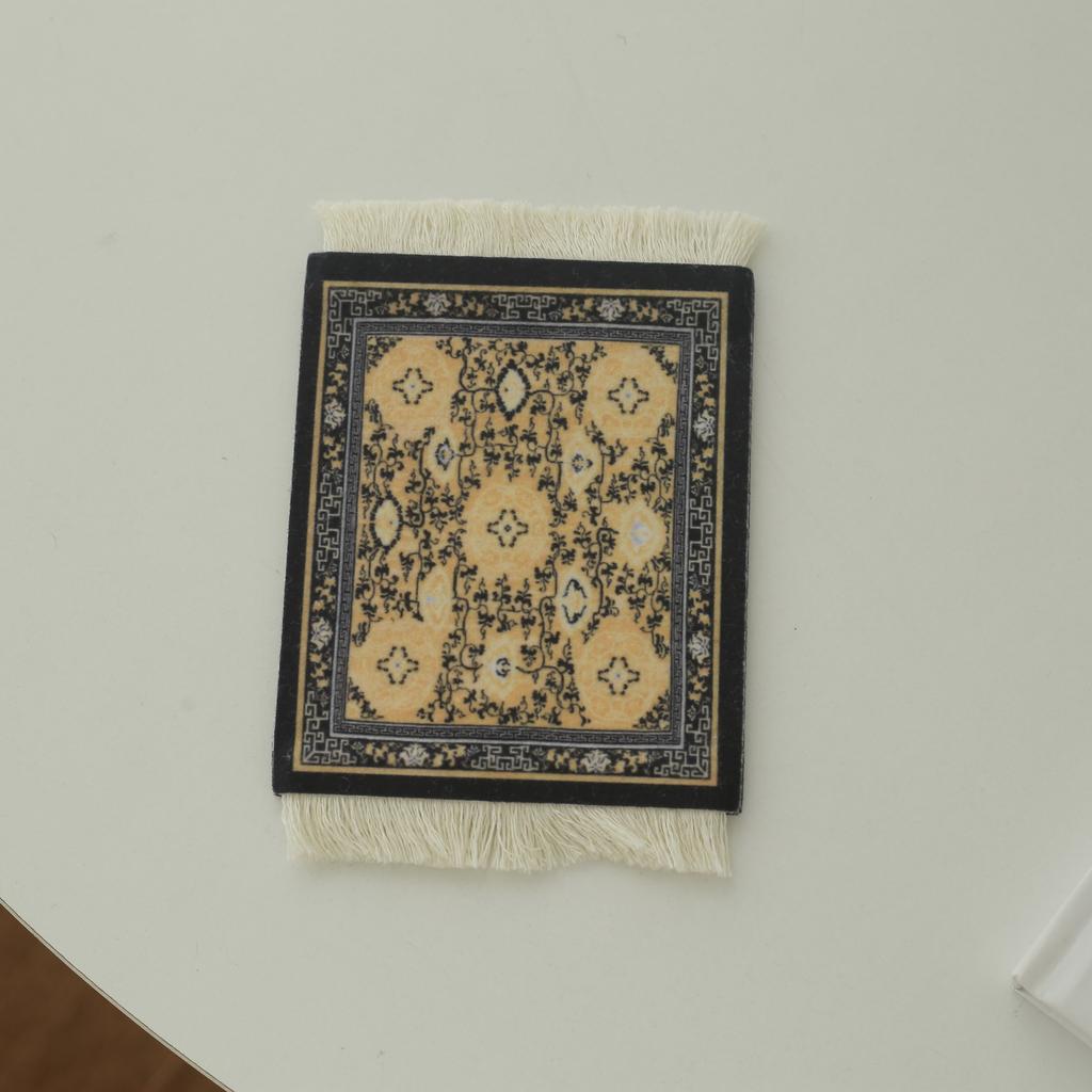 Persischer Mini-Webteppich, Mauspad, Retro-Stil, Teppichmuster, Tasse, Laptop, PC, Mauspad mit Fransen, Heimbüro, Tischdekoration, Basteln