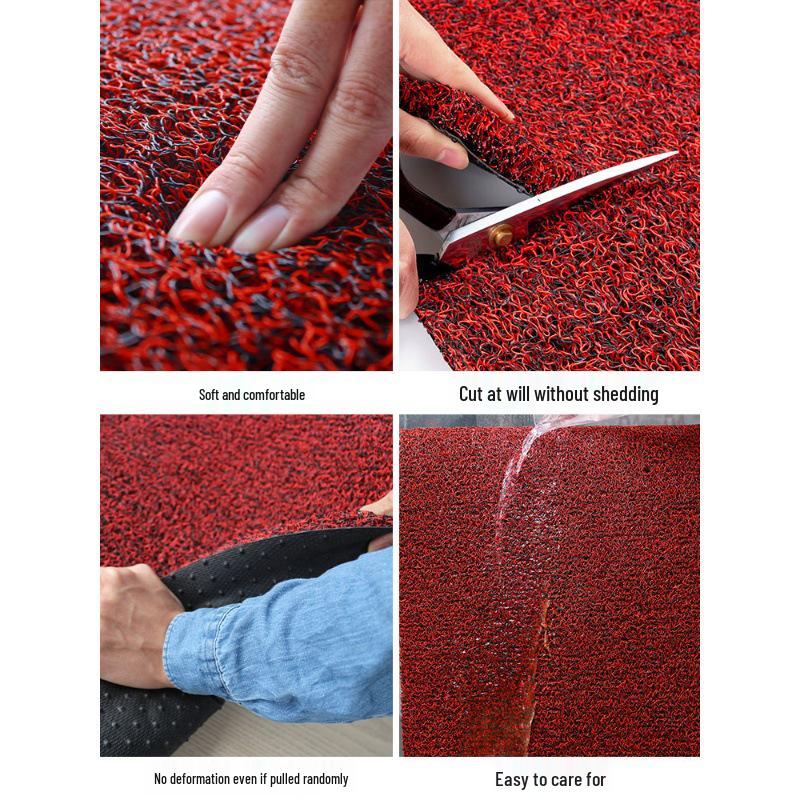 Two-Tone Dirt-Resistant Entrance Mat: Silk Ring Doormat, Gold-Digging, Cuttable for Household & Commercial Use