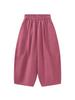 Louvre Winter Japanese Style Elastic Fleece Wide-Leg Balloon Pants - Women's Relaxed Fit
