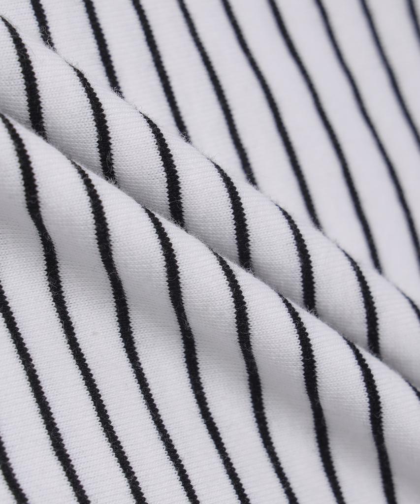247Silijeu Usa Cotton 20-Count Striped T-Shirt White