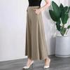 Women Suit Pants Elastic High Waist Wide Leg Long Pants with Pockets Solid Color Casual Pants Daily Wear