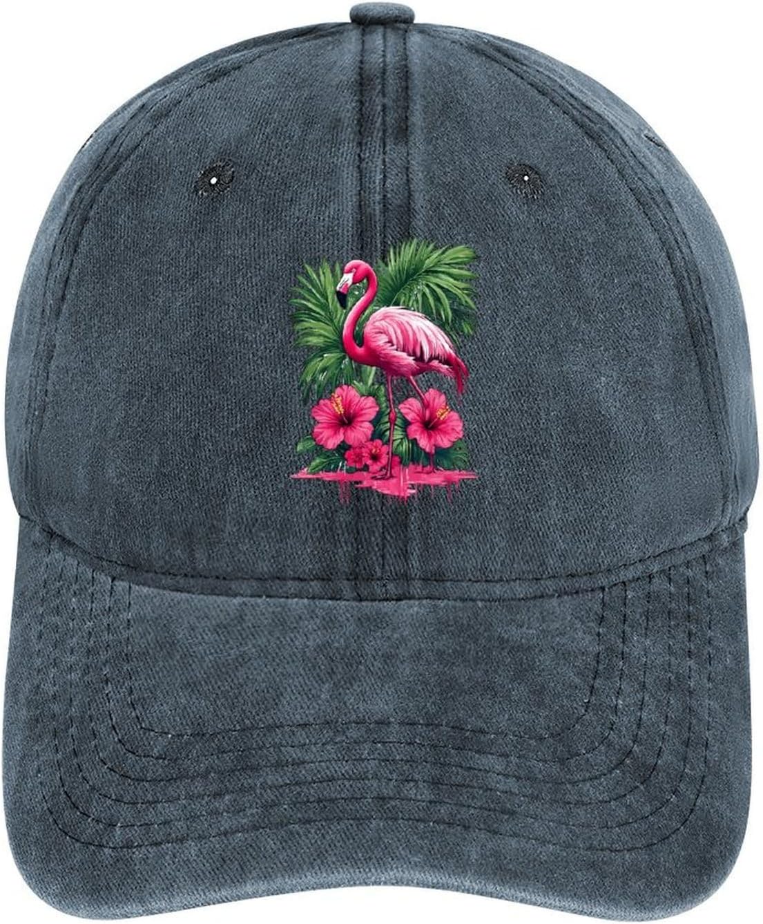 

Flamingo Tropical Flowers Baseball Cap Polyester Adjustable Sun Protection Casual Outdoor Cap One Size