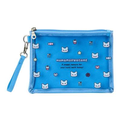 Sanrio HANAMARUOBAKE Flat Pouch Blue (Pastel Sweets Pop) Japan NEW