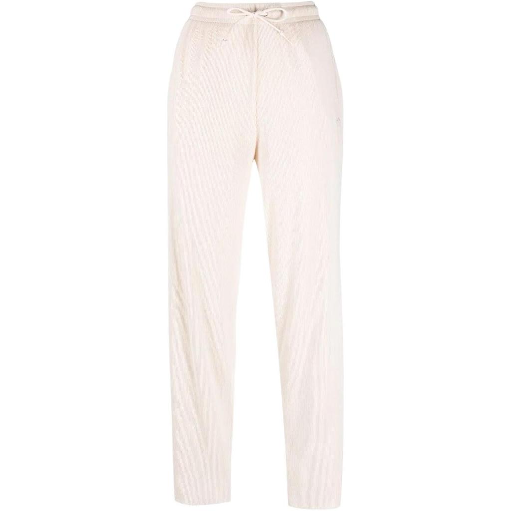 Adidas Originals Solid Color Logo Embroidered Drawstring Straight Leg Sports Pants Women Bottoms White HF7542