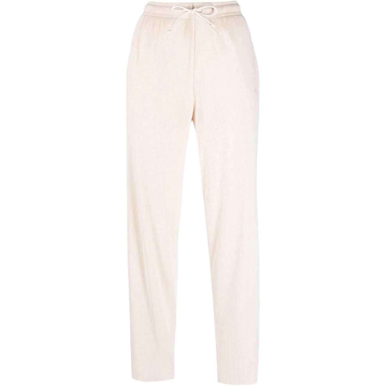 

Adidas Originals Solid Color Logo Embroidered Drawstring Straight Leg Sports Pants Women Bottoms White HF7542