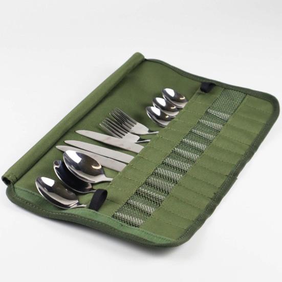 Outdoor Cutlery Storage Bag Dust-proof Portable Travel Camping Picnic Chopstick Fork Spoon Utensils Organizer Roll-Up Bag