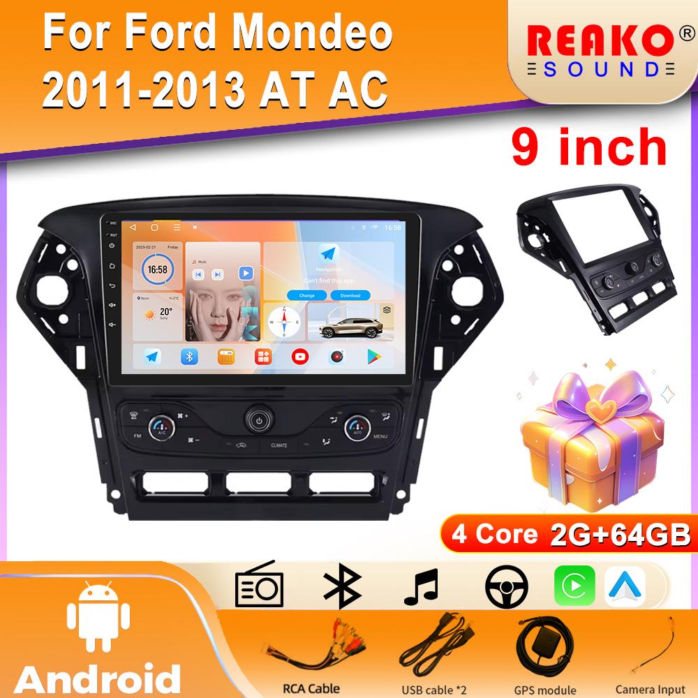 X-REAKO Car Video Player for Ford Mondeo 2011-2013 GPS Navigation Built-in Dsp Carplay Autoradio Android Head Unit