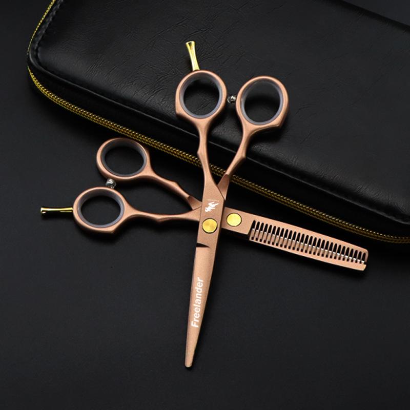 5.5 Inch Local Tyrant Gold Freelancer Symmetrical Handle, Hair Scissors, Hair Scissors, Flat Scissors, Bangs, Tooth Scissors, Thin Scissors