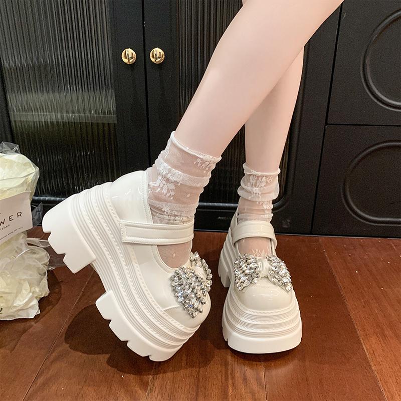 Fashion 10CM Bling Butterfly-knot Slippers Slip on Platform Wedge Sandals 2025 Women Summer Breathable High Heels Chunky Sneakers Woman