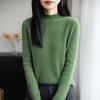 Long-sleeved Pullover Sweater for Women, Fitted and Slimming, with A Semi-high Collar, Knitted Base Layer Top
