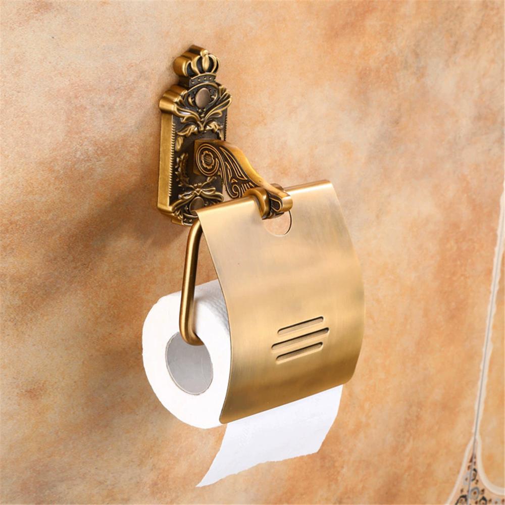 

Antique Bronze Carved Bathroom Paper Holder with Bathroom Paper roll Holder Brass Towel Rack Toilet Paper Holder Tissue Box