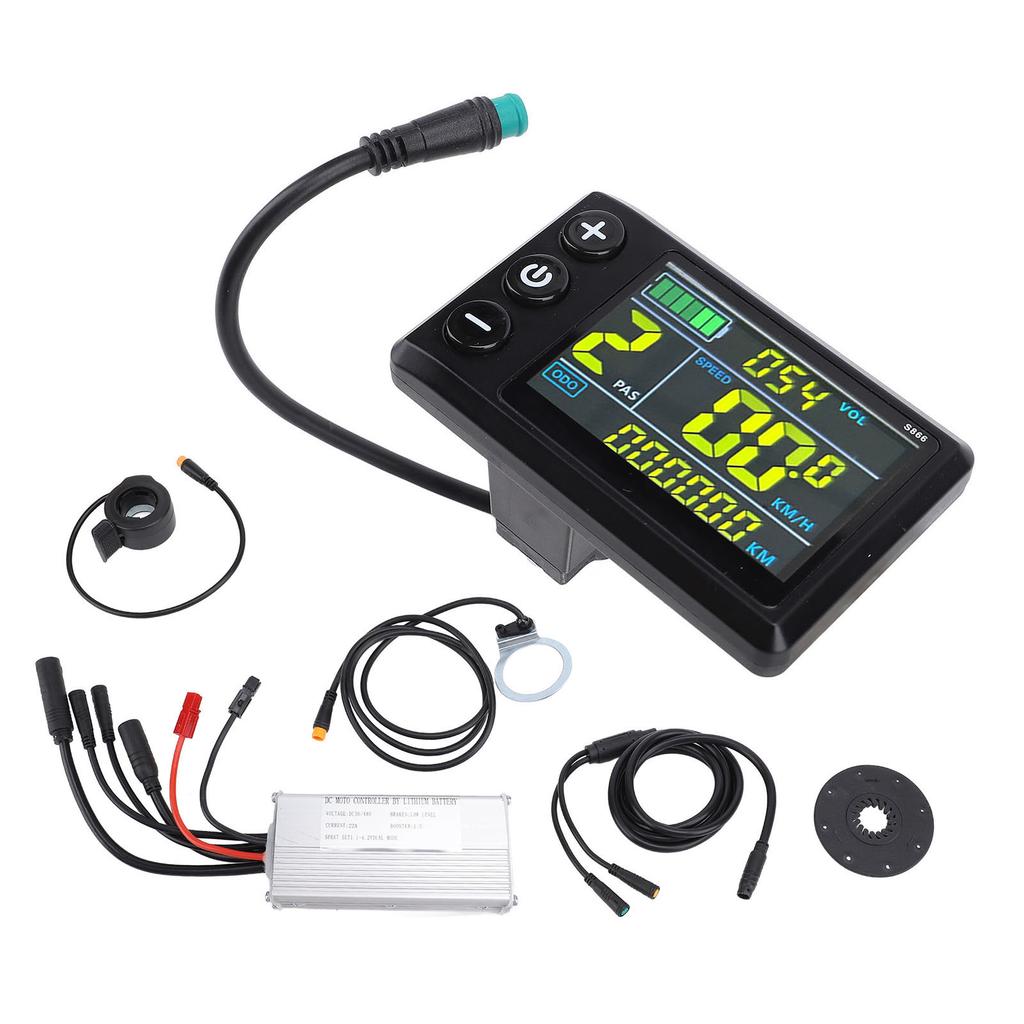 22A Motor Controller Color Screen Display Panel Throttle Assist Sensor Conversion Set for Electric Cycling