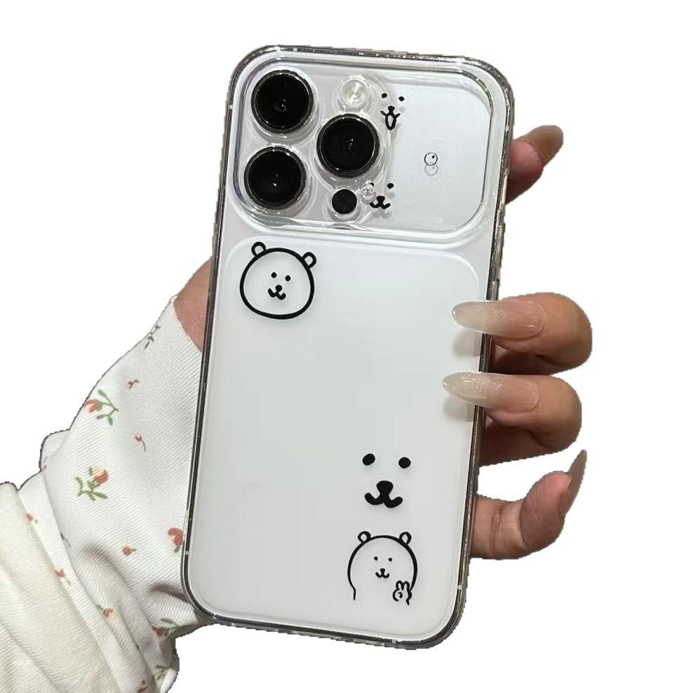 Bier Self-deprecating Bear Applies To Apple 17Promax Large Window Phone Case iPhone16/15/14 Cute 13 Soft