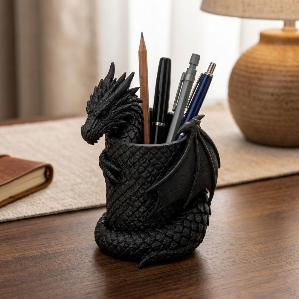 3D Printed Dragon Head Storage Holder Realistic Stationery Holder Makeup Brush Box School Desk