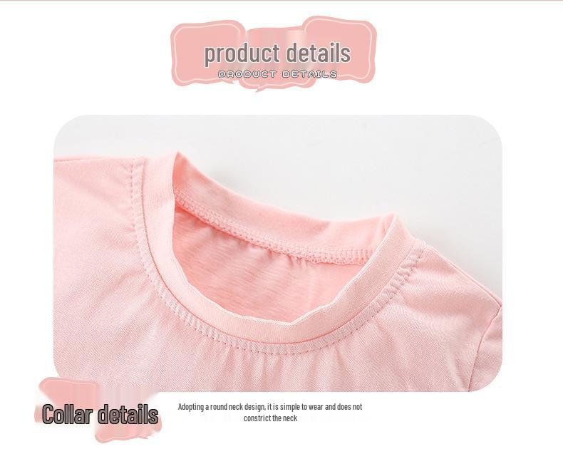 European Style Girls' Summer 2026 Cartoon T-Shirt: Round Neck, Short Sleeve for Kids