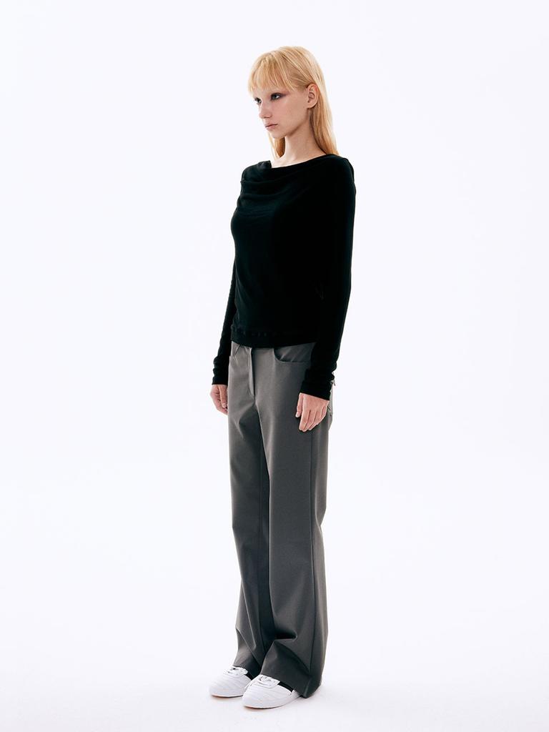VISUS Eyelet Bootcut Pants_Charcoal