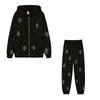 Zipper Pocket Cross Rhinestone Sweater Pants Drawstring