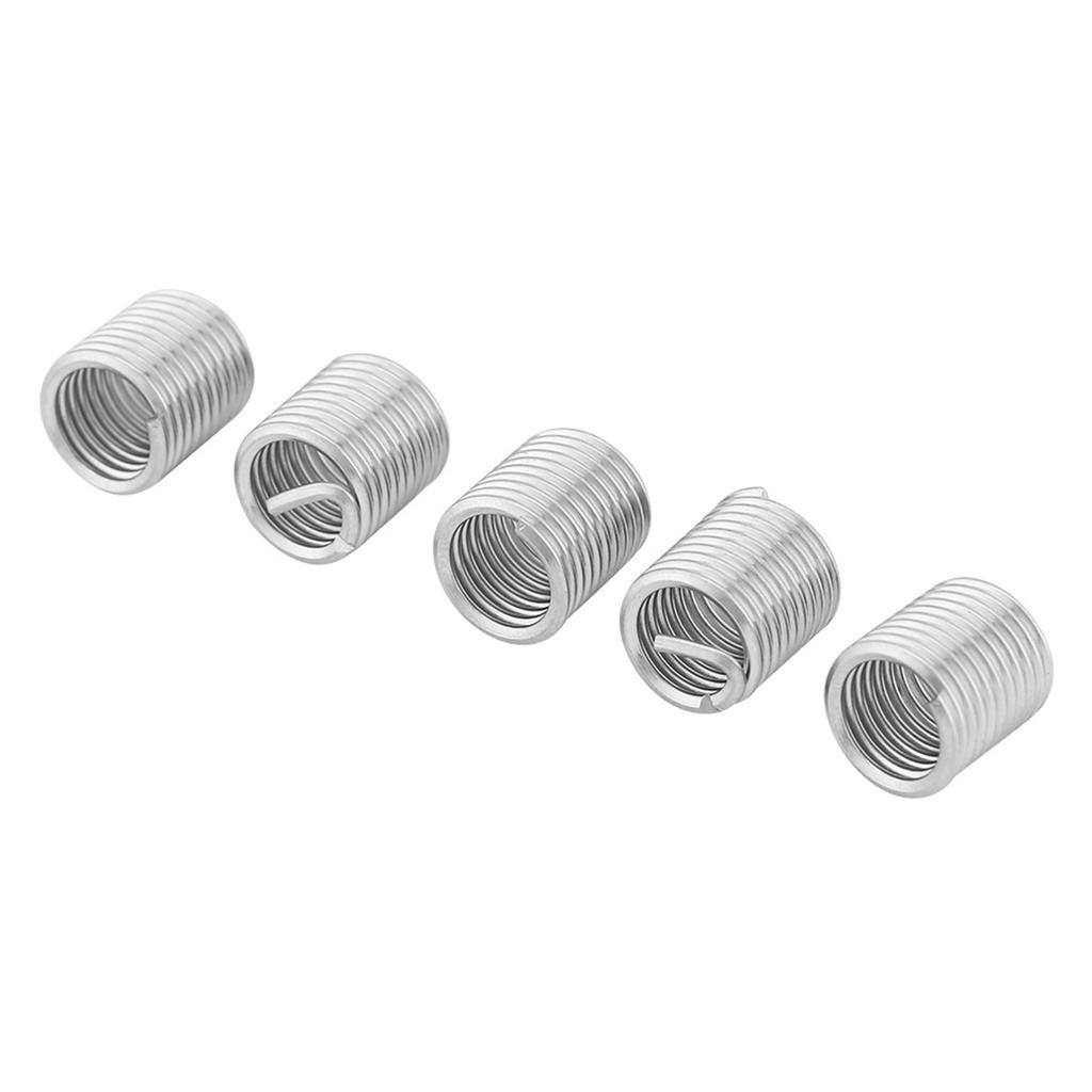 Coiled Wire Insert, 100pcs Helical Threaded Inserts Stainless Steel SS304 Coiled Wire Helical Screw Thread Inserts M8 Screw  Assortment Sets