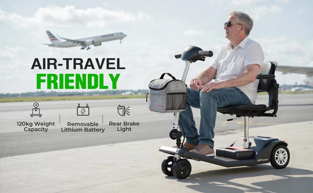 E-Scooter Sweetrich Air Classic Elektroroller Faltbar 250W 24V 12Ah 6" 7,5" Räder Leichter faltbarer E-Scooter mit 360° drehbarem Sitz