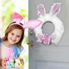 Easter Plush Bunny Wreath With Ears, A Spring-themed Door Sign, Perfect For Window Displays And Party Decorations.