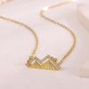 Stylish Mountain Necklace With Zircon For Women Gold Color Charm Elegant Nameplate Geometric Pendant Necklaces Wedding Jewelry