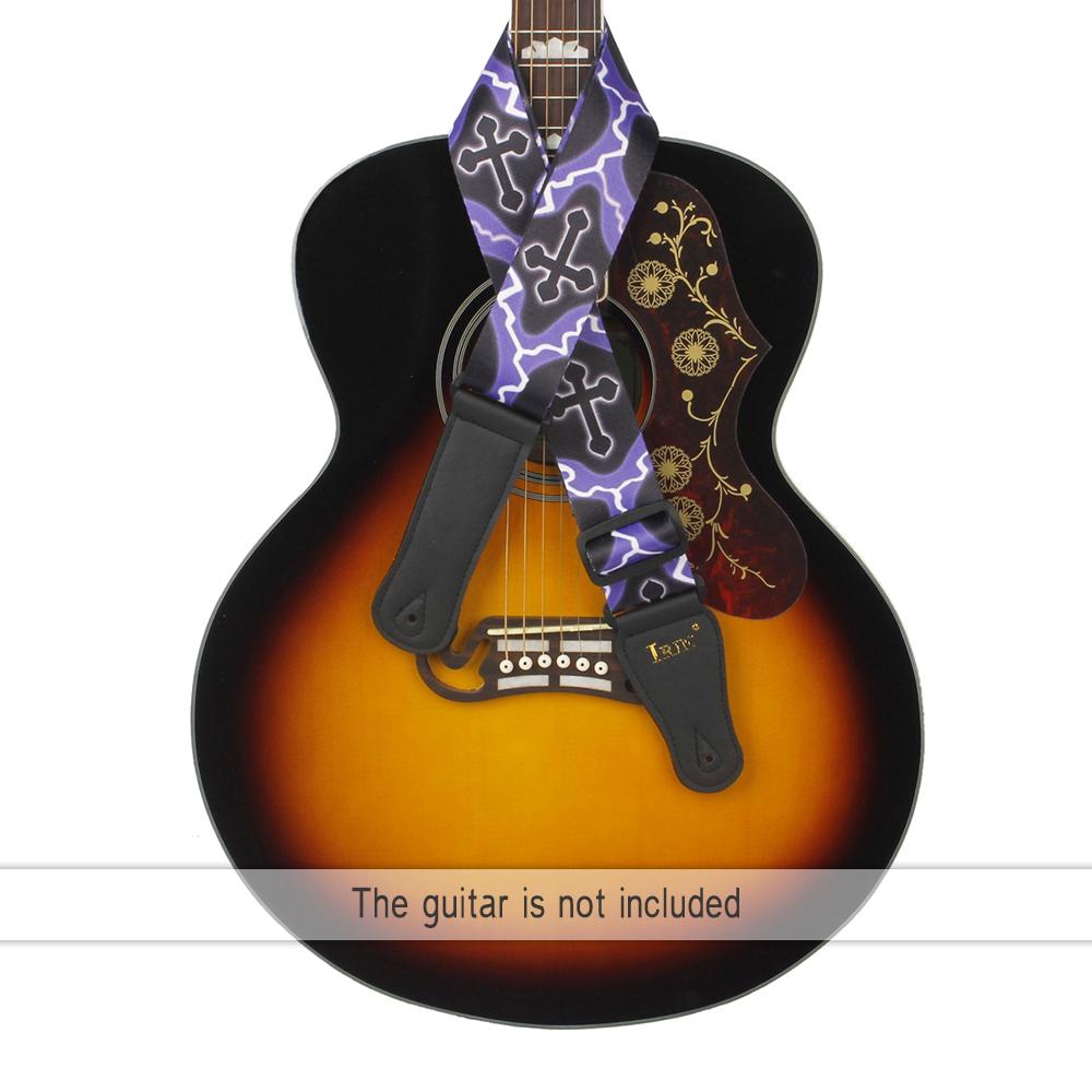 IRIN Gitarrengurt Verstellbarer Polyestergurt PU-Lederenden für Akustik Folk Klassik E-Gitarre Bass
