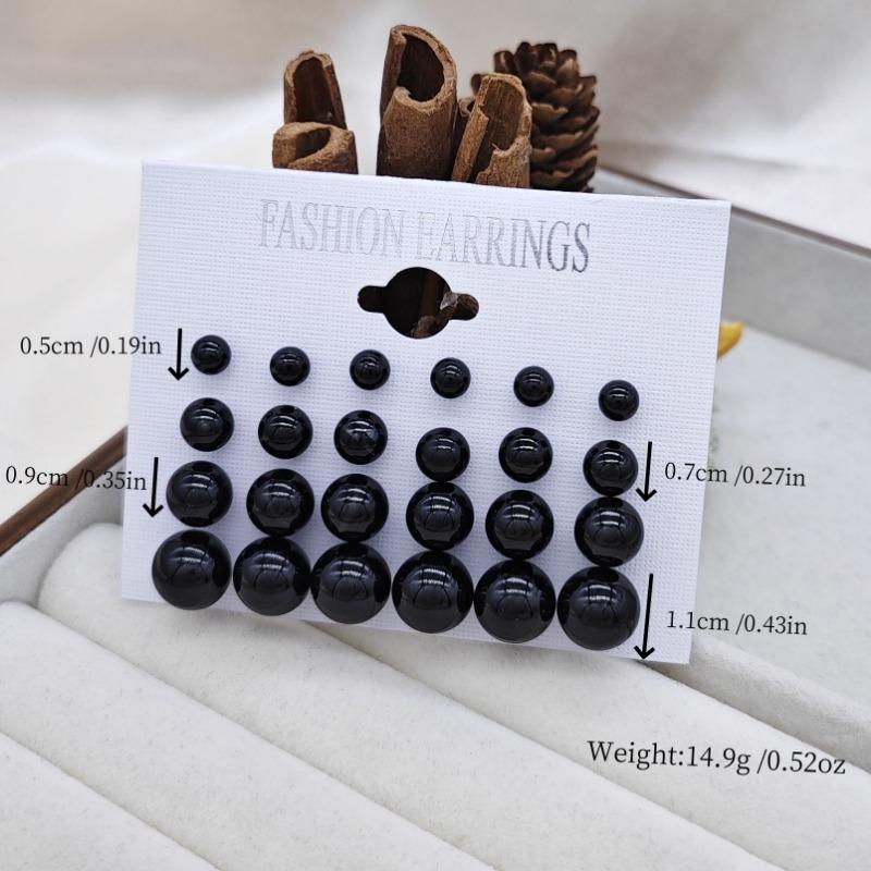 12 Pairs of Fashionable and Simple Zircon Imitation Women's Earring Set Suitable for Daily Wear, Holiday Gifts, Classic Zircon