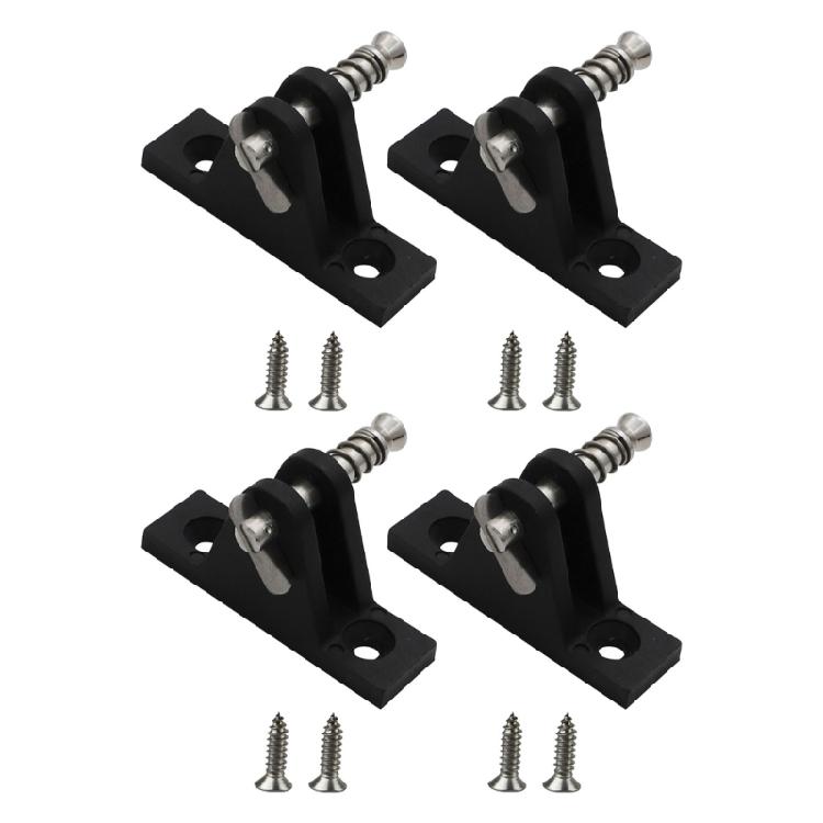 Quick Release Bimini Top Deck Hinge Black Nylon Mounting Base with Screws for Boat Awning and Shade Top Service Work