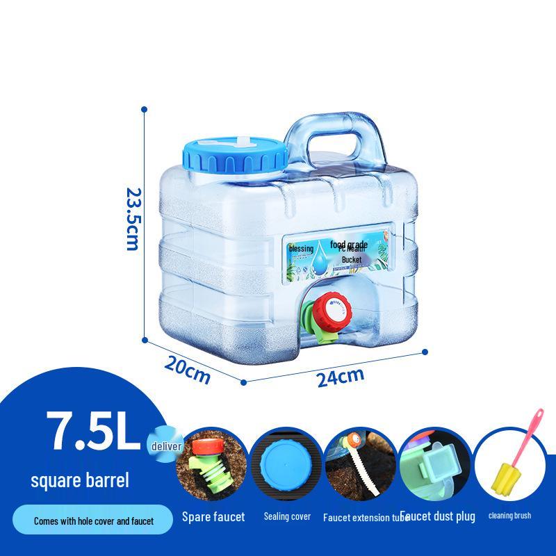 Portable Food Grade Water Storage Container with Faucet for Outdoor Camping and Self-Driving Tours