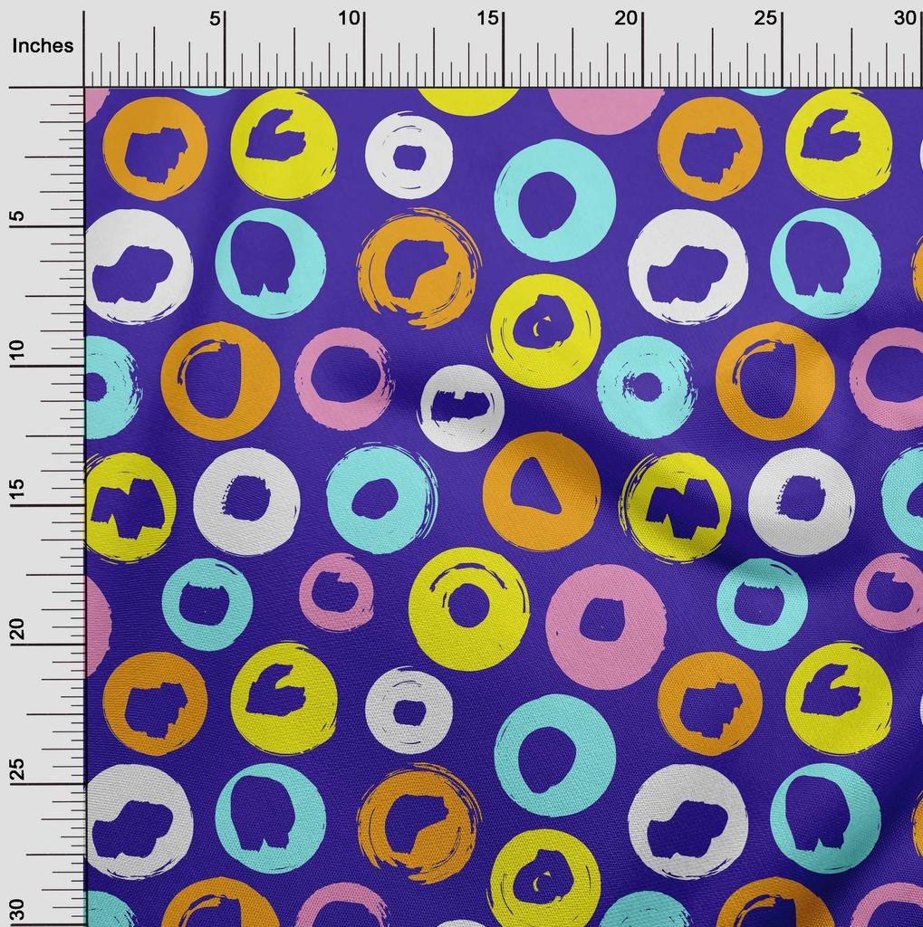 oneOone Cotton Flex Blue Fabric Brush Stroke Sewing Fabric By The Yard Printed Diy Clothing Sewing Supplies 40 Inch