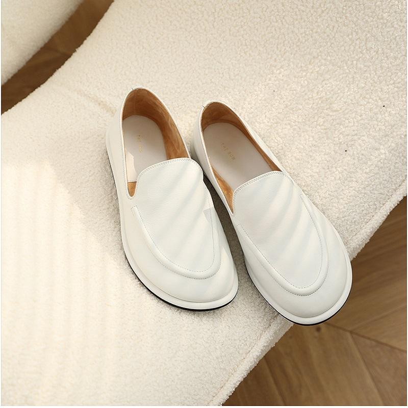 

Мокасины женские с круглым носком на одну ногу слипоны женские из искусственной кожи мягкие туфли на плоской подошве женские 35 белый