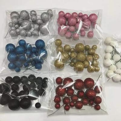 Colorful Glitter Cake Decoration Balls - Gold, Silver & Multicolor for Birthday Cakes