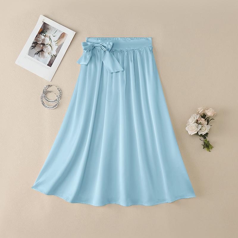 

ZANZEA Женские повседневные свободные длинные юбки с эластичной резинкой на талии 5XL светло-синий