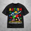 Dabbing Puzzle Autism Awareness Washed T Shirt Vintage Streetwear for Men Women Loose T-Shirts Tee Short Sleeve