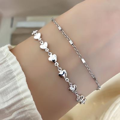 Heart-To-Heart Personalized Love Bracelet Women'S Birthday Gift Heart-Shaped Wrapping Creative Jewelry