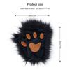 Guantes Pata de Lobo Piel Sintética Gato Manoplas sin Dedos Invierno Cálido Cosplay Halloween Disfraz de Fiesta de Lujo Accesorios