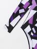 2024 Geometric Print Long Sleeve One-Piece Swimsuit for Women