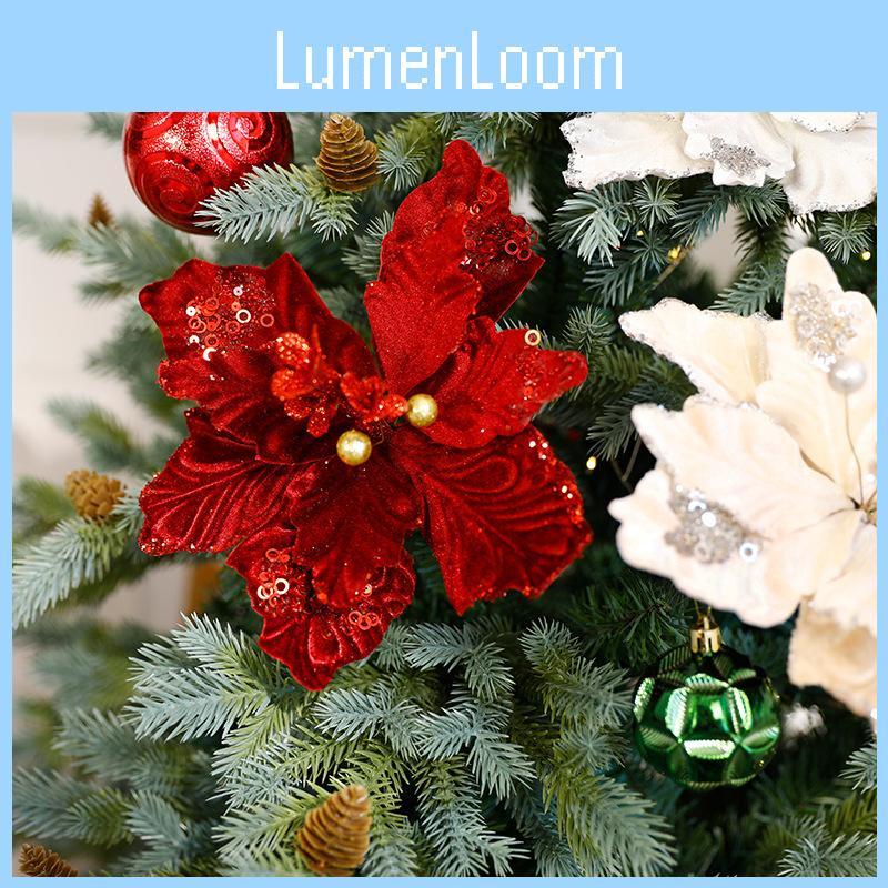 Flower With Christmas Glittering Design For Holiday Interior Decoration