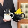 With Lid Ceramic Ghost Cat Mug 450ml Magic Kitty Coffee Cup Magic Hat Milk Cup  Afternoon Tea